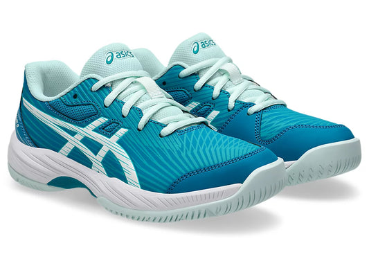 GEL-GAME 9 GS TEAL BLUE/WHITE (JUNIOR)